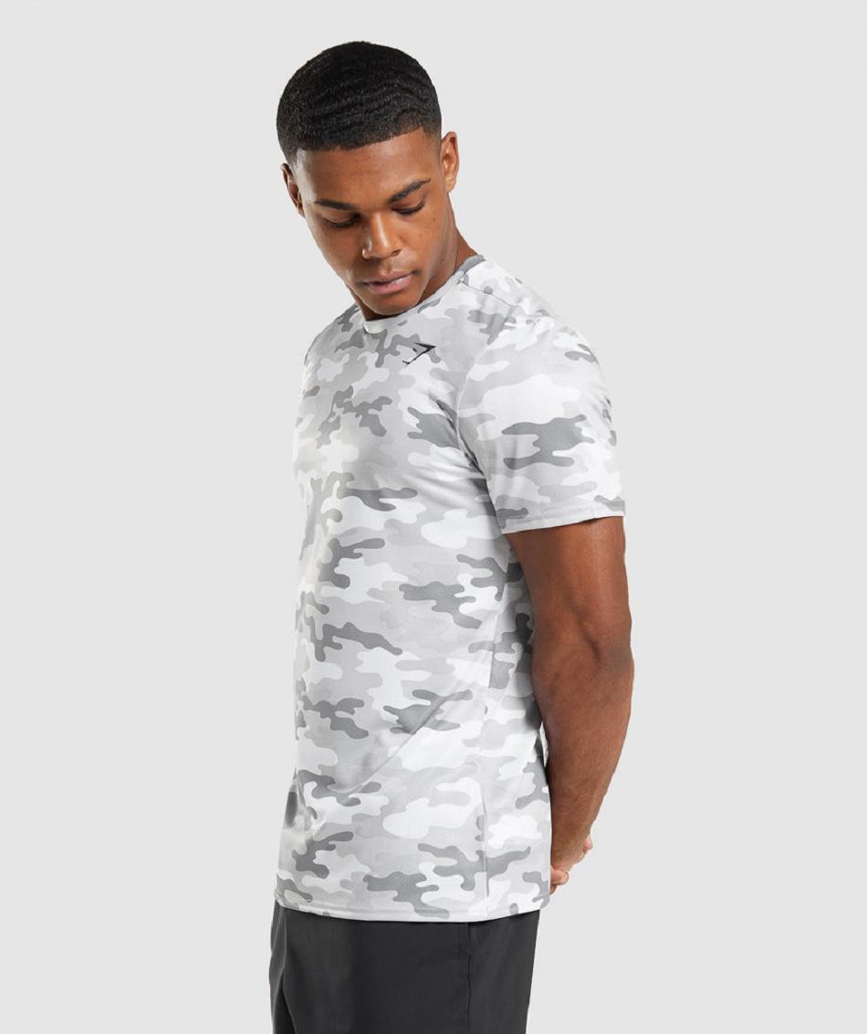 T Shirts Męskie Gymshark Arrival Camo | PL 3921OKI